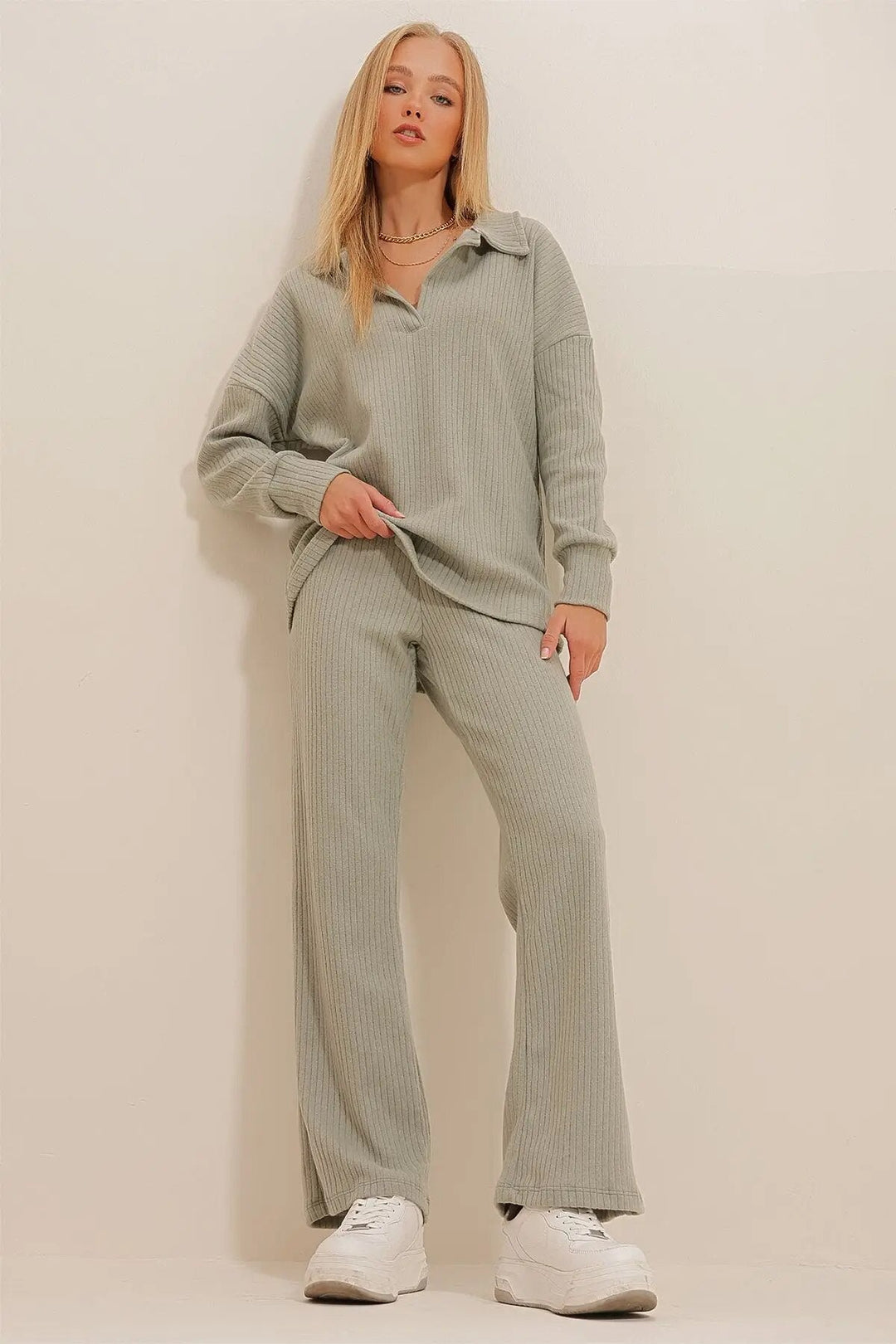 Levoire | Long Sleeve Flared Pants Two Piece Set Women'S Loungewear
