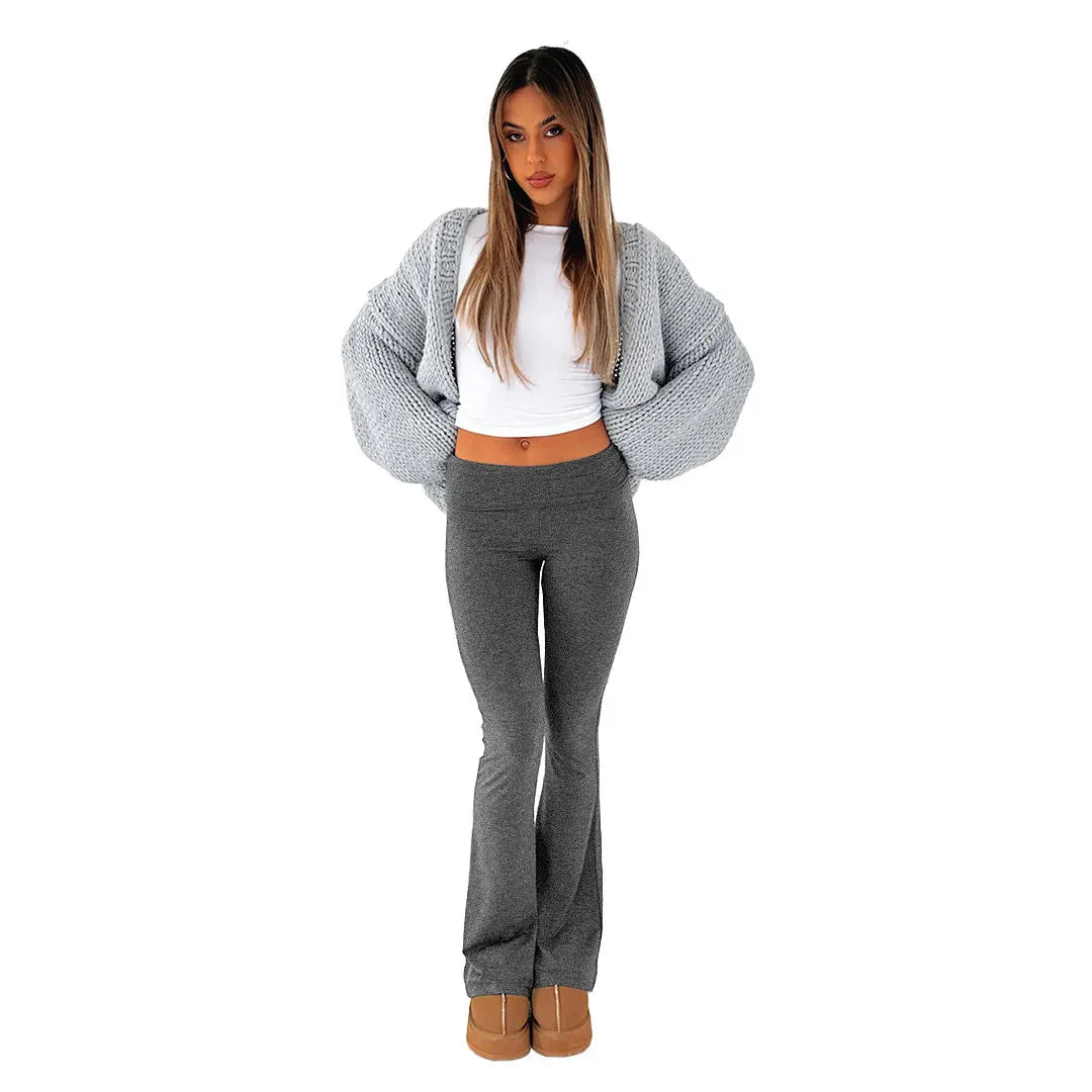 Levoire | Femmes Avec Manches Longues Et Pantalon Évasé En Coton Ensemble Gris foncé