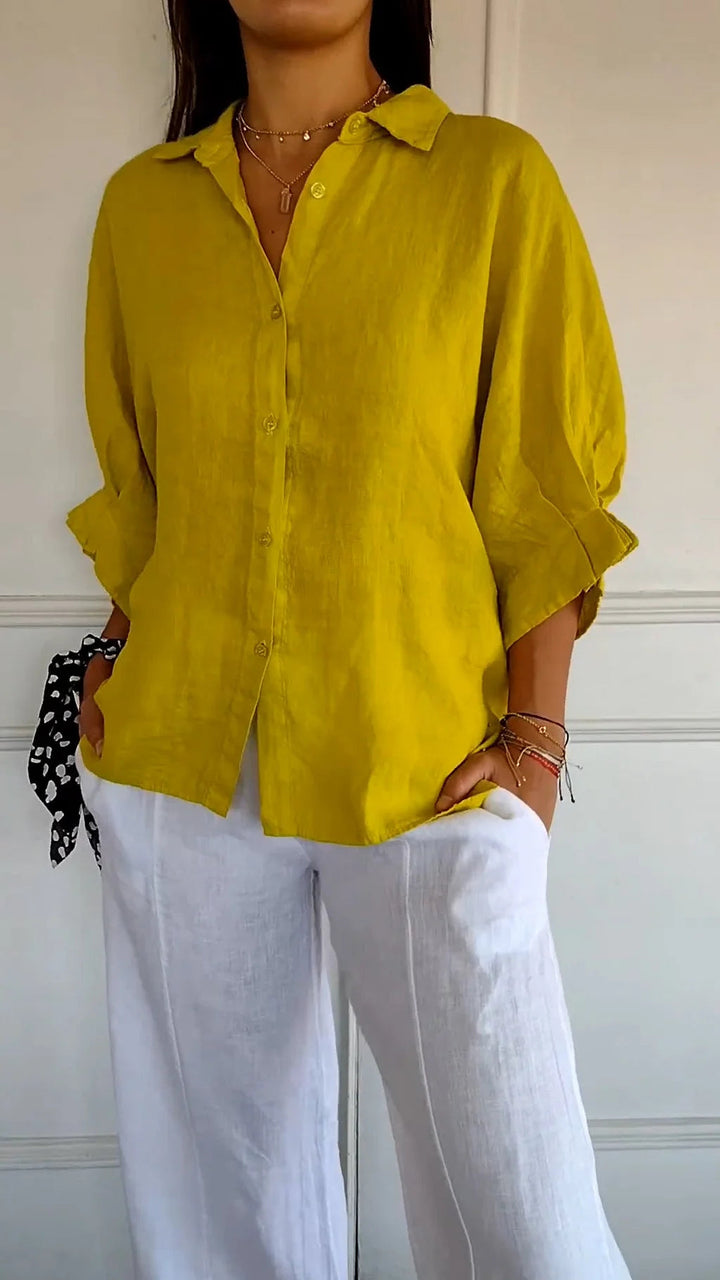 Levoire | Chemise Rento avec dos en boucle Jaune