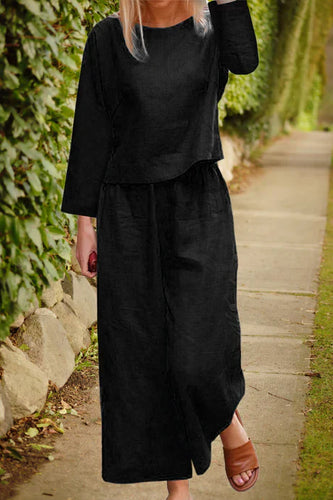 Levoire | Ensemble Lin Top Couches Pantalon Large
