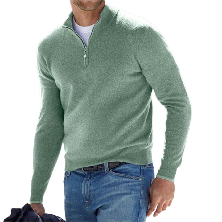 Levoire | Sweat À Col Polo Avec Fermeture Éclair Pour Hommes Vert