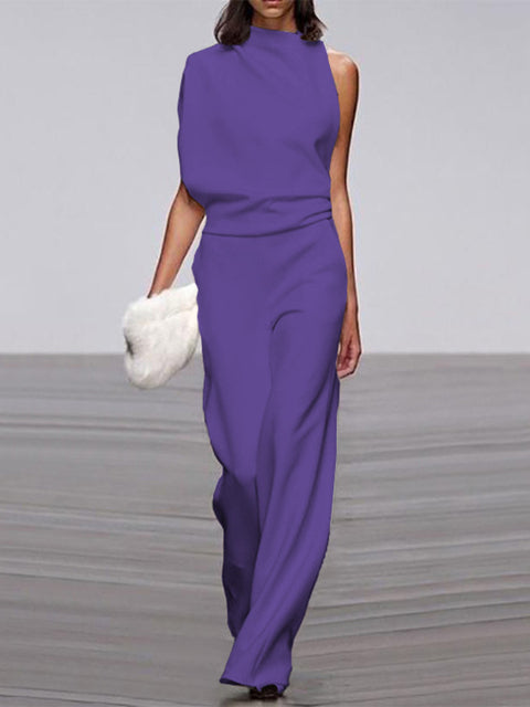Levoire | Robe Sans Manches À Une Épaule Avec Jambes Larges Lila
