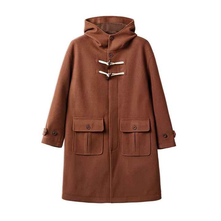 Levoire | Manteau Élégant Mi-Long Avec Boutons En Bois Braun