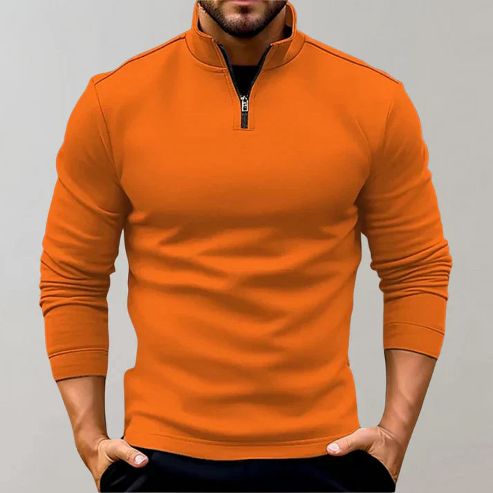 Levoire | Pull À Col Roulé Avec Fermeture Éclair Orange