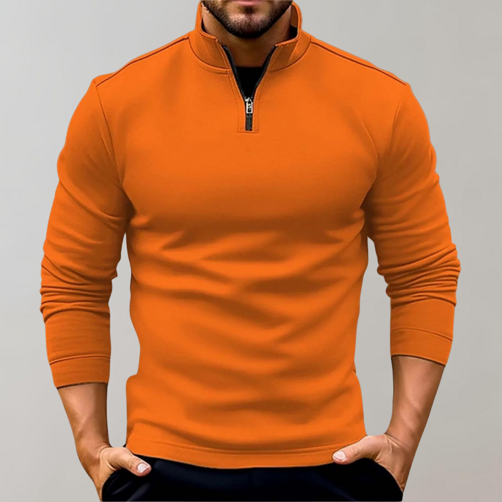 Levoire | Pull À Manches Longues Avec Fermeture Éclair Et Design Cape Orange