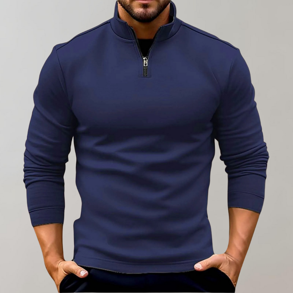 Levoire | Pull À Manches Longues Avec Fermeture Éclair Et Design Cape Gris d'avoine