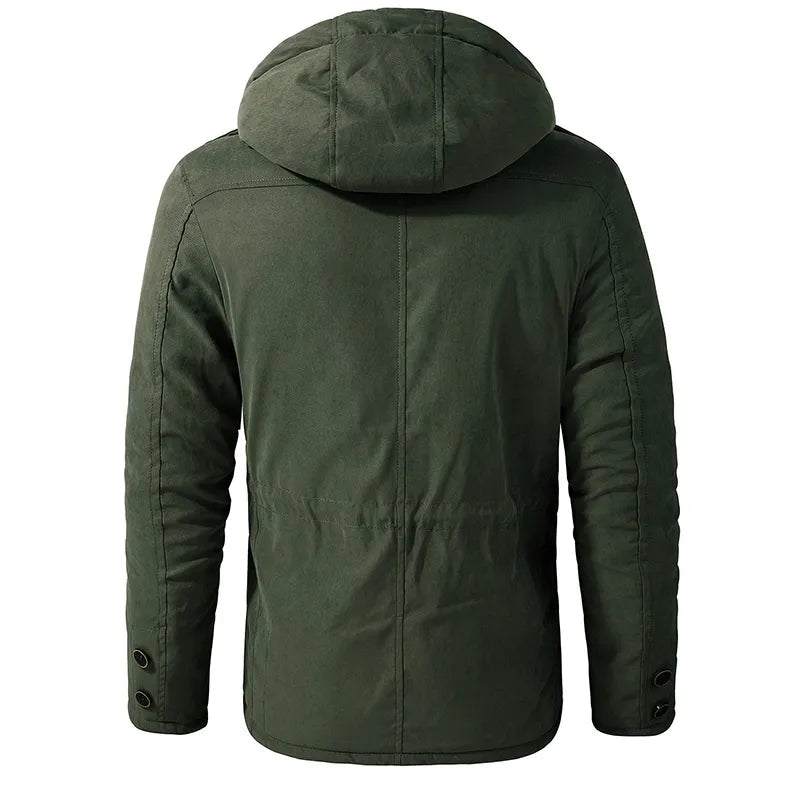 Levoire | Manches Longues Plusieurs Poches Feutre Capuche Parka Veste