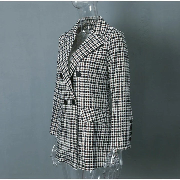Levoire | Blazer Long Carreauté Pour Femmes