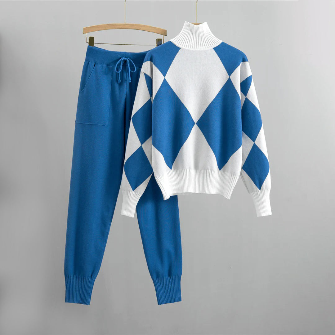 Levoire | Pull Chaud Et Ensemble De Pantalon Bleu