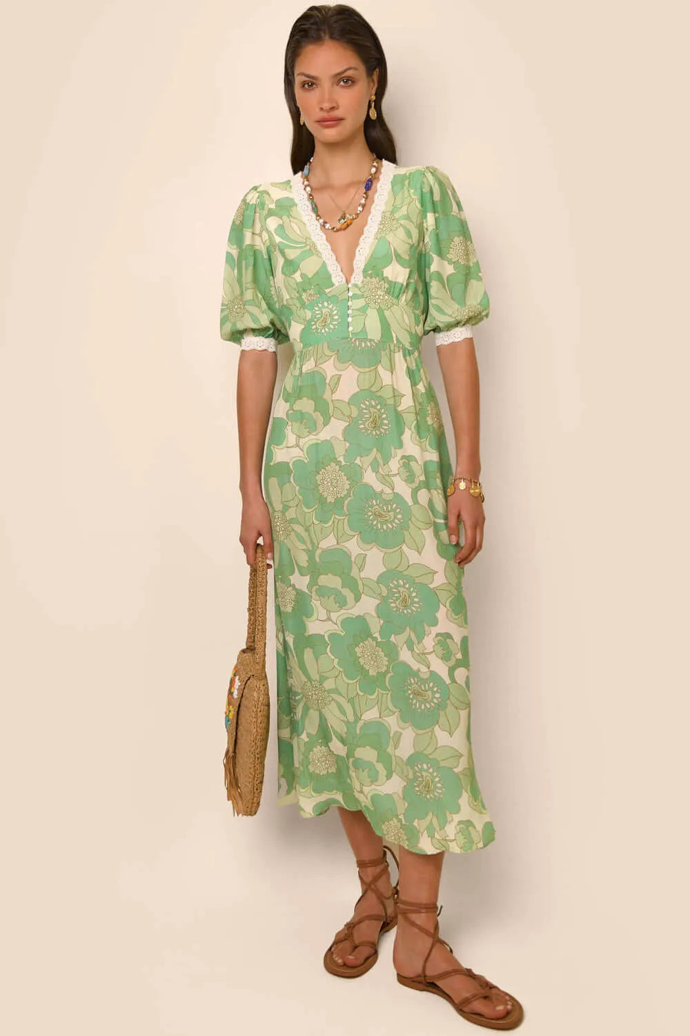 Levoire | Robe D'Été Sans Bretelles Col Rond Midi-Robe