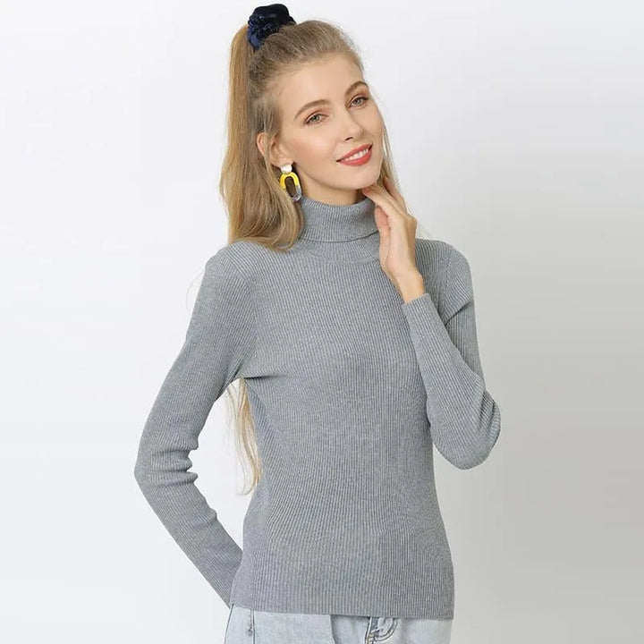 Levoire | Pull à col haut intégré Gris créant du blanc