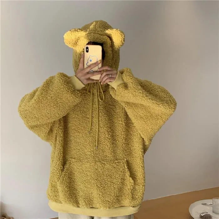 Levoire | Pull, avec des oreilles d'ours Jaune