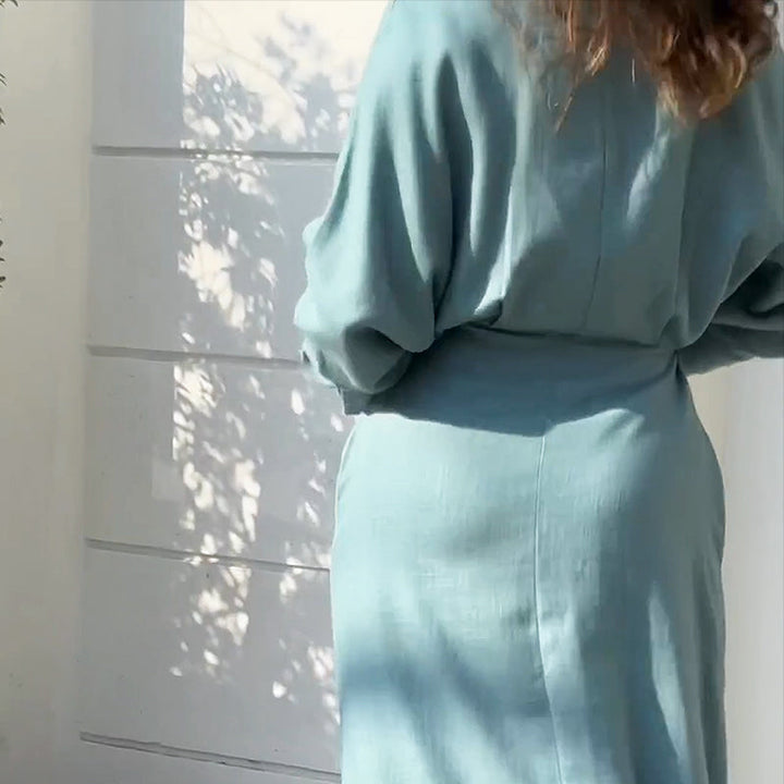 Levoire | Robe Chemise À Manches Longues Avec Fentes Latérales