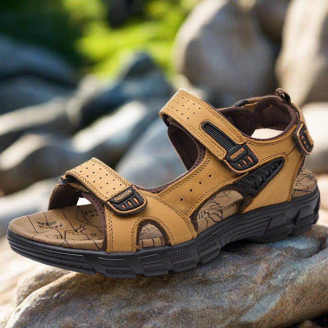 Levoire | Sandales De Camping/Outdoor Ergonomiques Sandales De Trekking Pour Hommes Jaune Brun