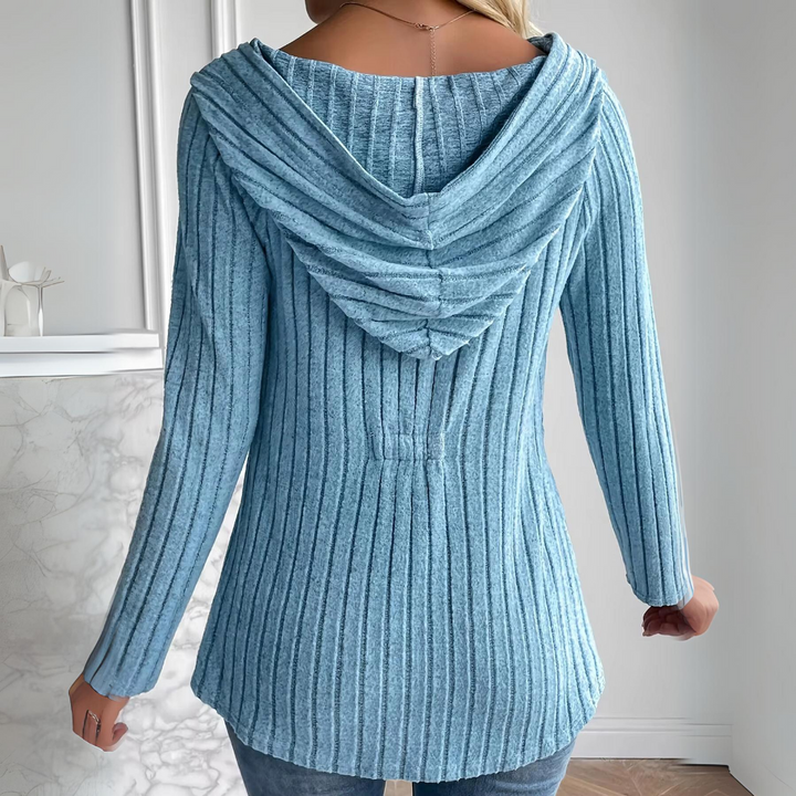 Levoire | Sweat à capuche tricoté à manches longues avec boutons