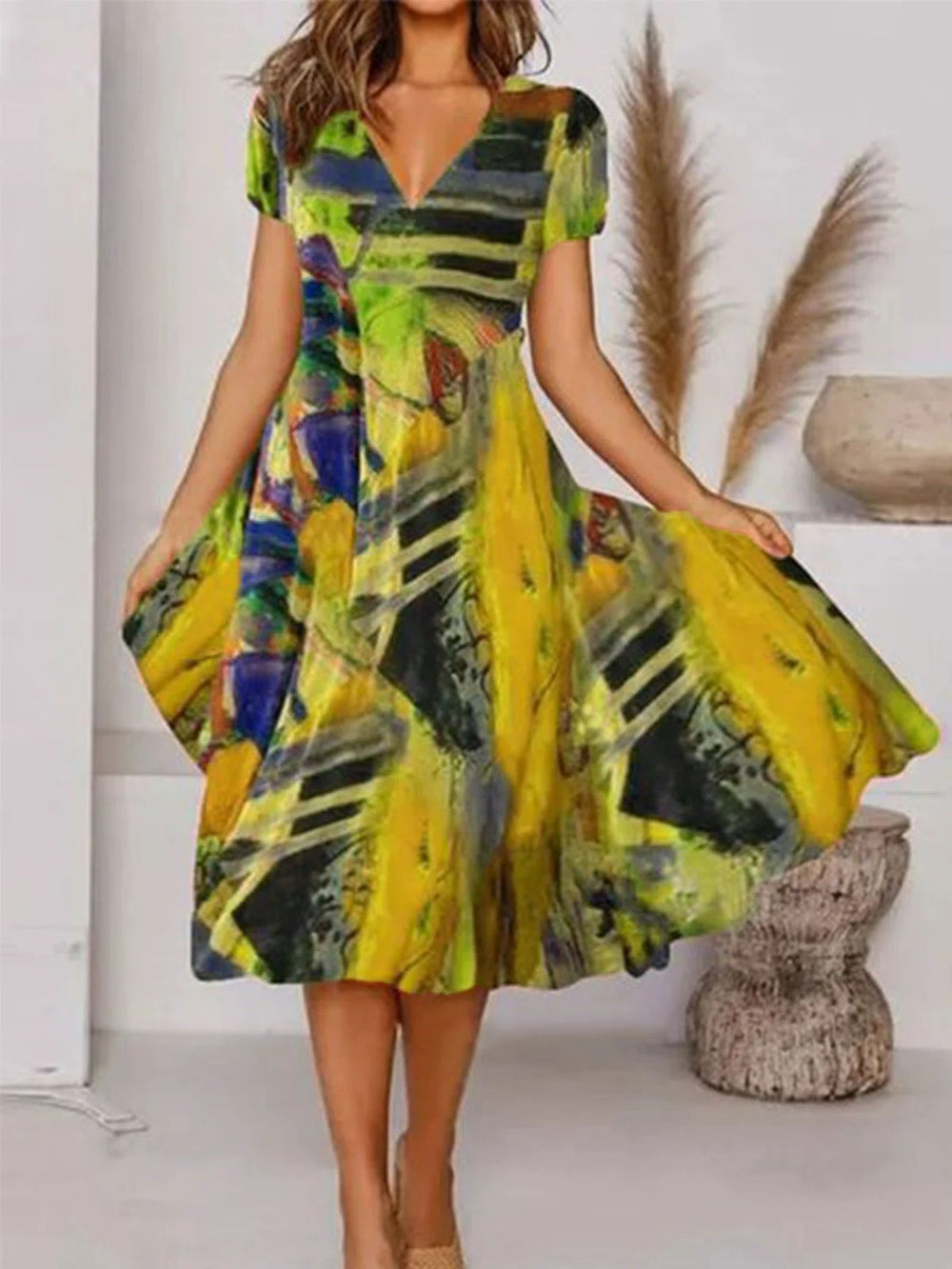 Levoire | Une Robe Élégante En Matériau De Haute Qualité Jaune