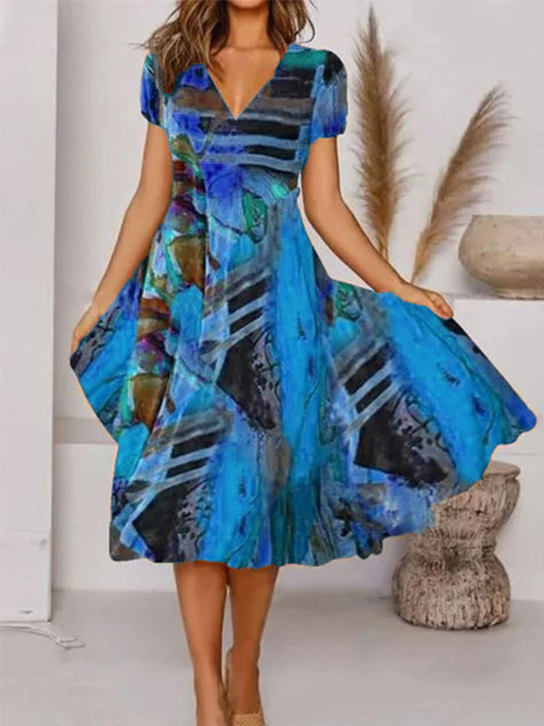 Levoire | Une Robe Élégante En Matériau De Haute Qualité Bleu
