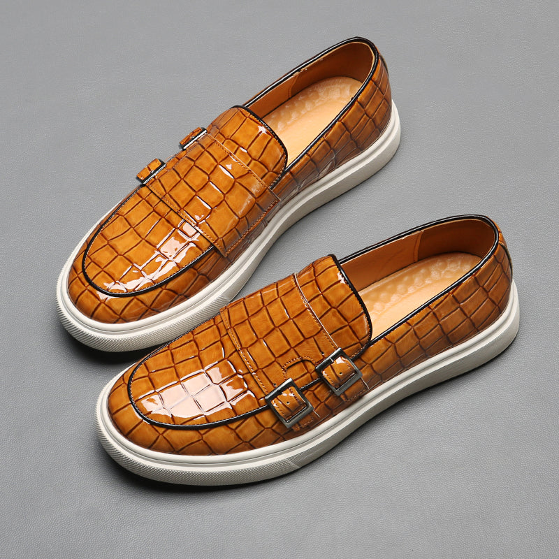 Levoire | Mocassins Double Boucle Tendance Sur Semelle Blanche Bruiin