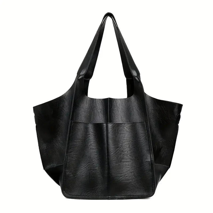 Levoire | Sac À Bandoulière Grand Cuir Pu Doux Tote Bag Noir