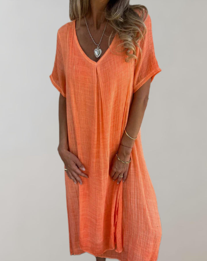 Levoire | Robe Maxi D'Été Sans Bretelles Robe D'Été Gratuite Orange
