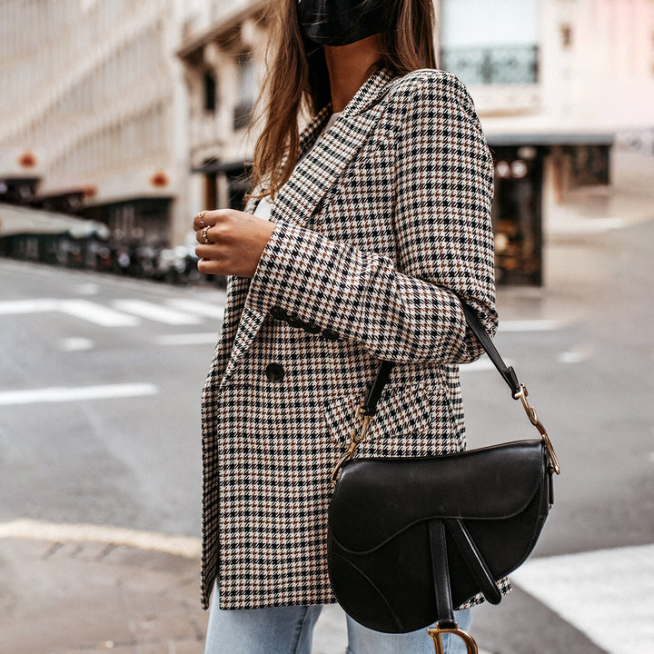 Levoire | Blazer Élégant Classique À Motif Écossais