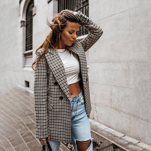 Levoire | Blazer Élégant Classique À Motif Écossais