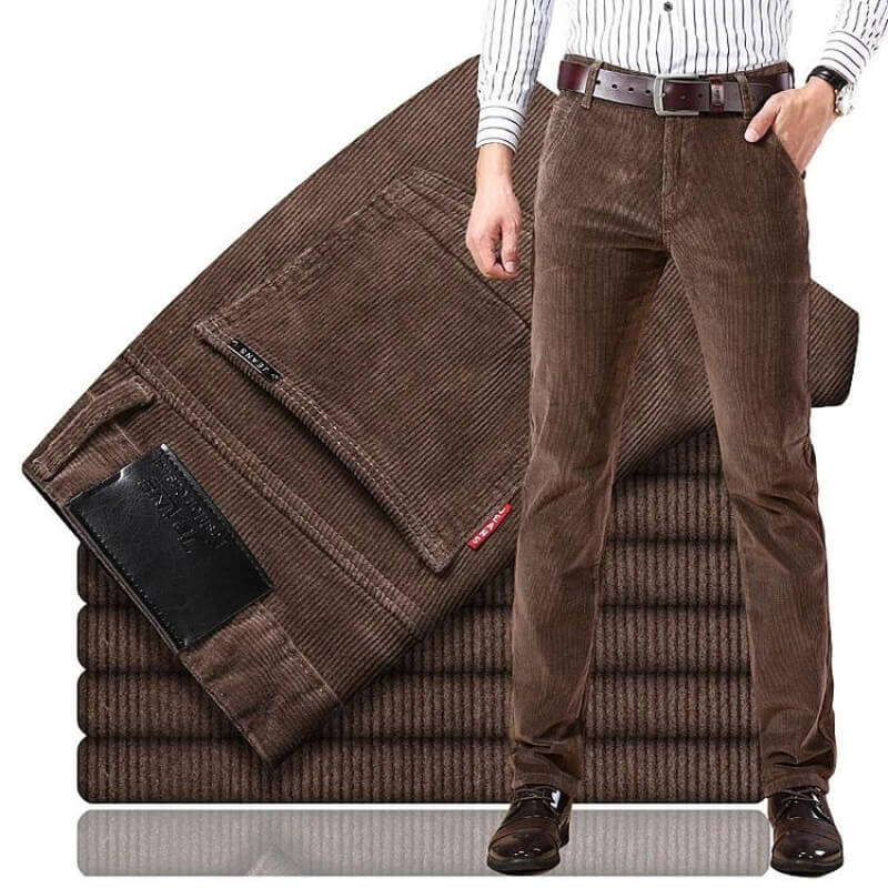 Levoire | Pantalon en velours côtelé classique Braun