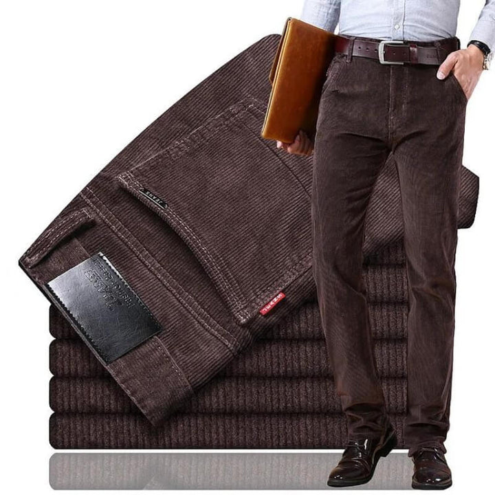 Levoire | Pantalons En Velours Côtelé Pour Hommes Brun foncé