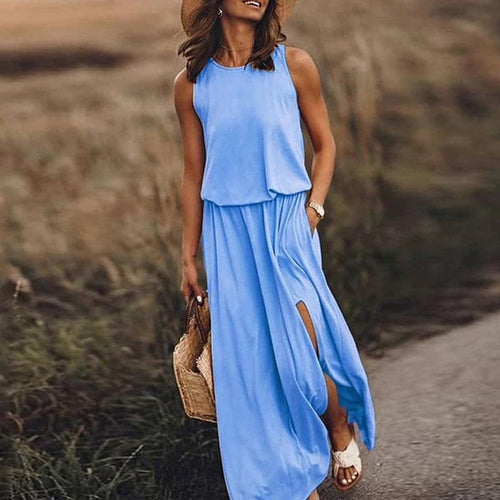 Levoire | Élégante Robe Boho Longue Avec Taille Élastique
