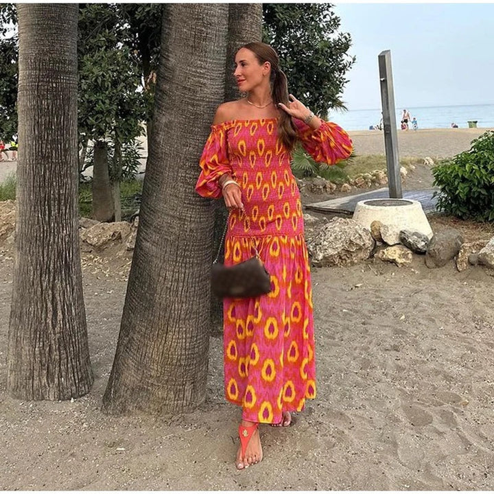 Levoire | Manches Courtes Volant Robe Off-Épaule Robe D'Été