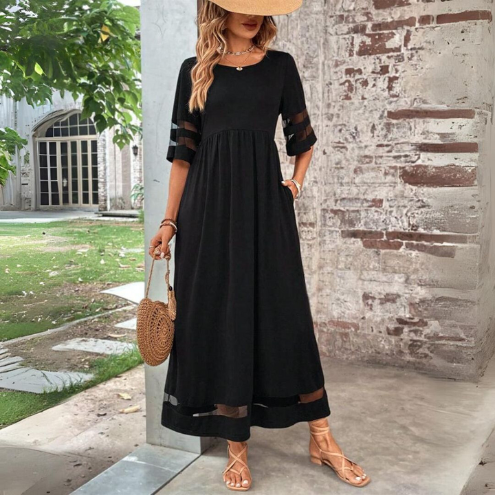 Levoire | Robe À Manches Mi-Longues Avec Poches Robe En A Robe Élégante Vert