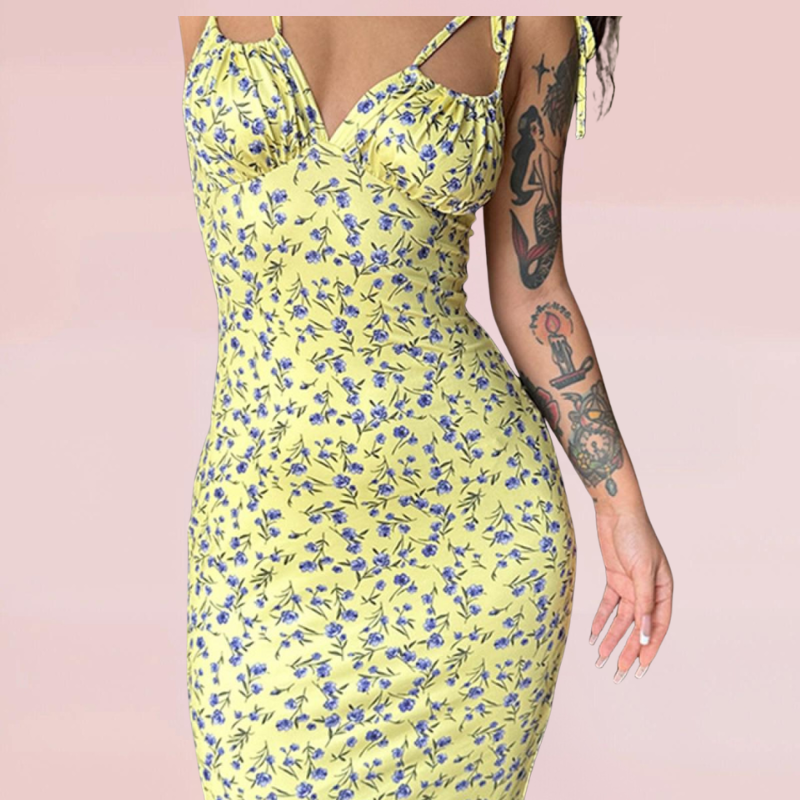 Levoire | Robe D'Été Bodycon Sans Manches À Fleurs
