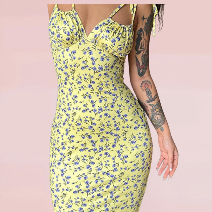 Levoire | Robe D'Été Bodycon Sans Manches À Fleurs