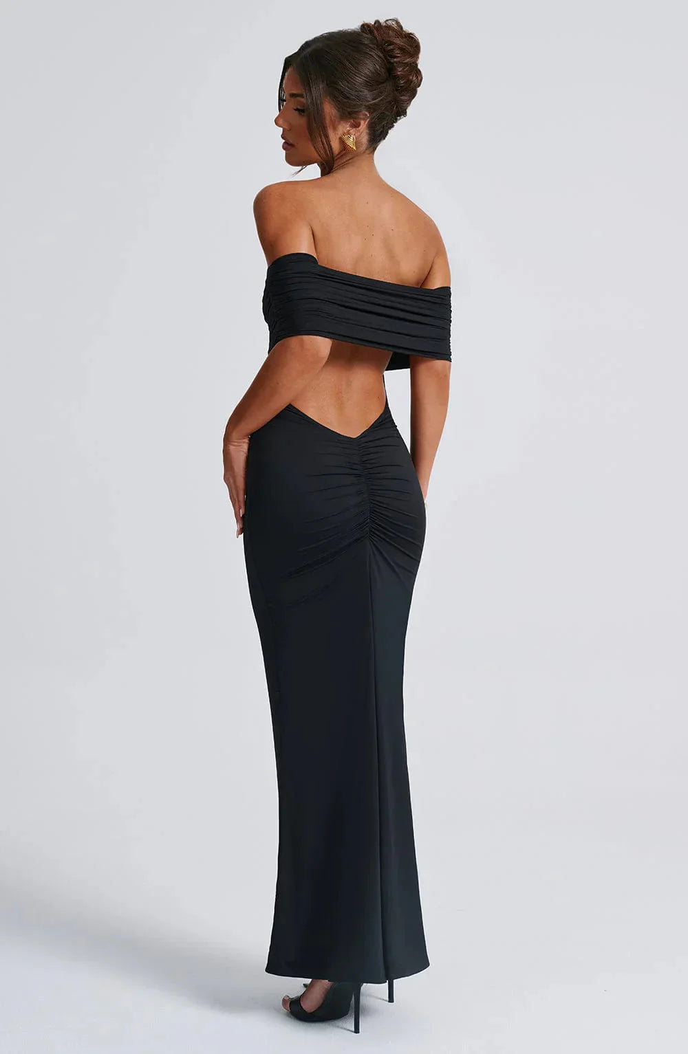 Levoire | Robe Dos Ouvert Bodycon Off Shoulder Robe Élégante