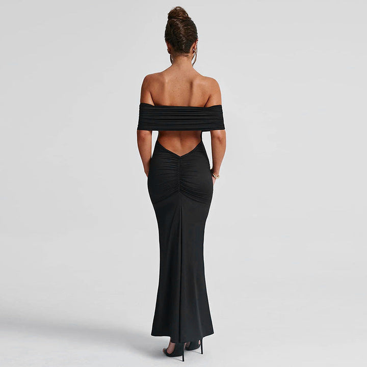 Levoire | Robe Dos Ouvert Bodycon Off Shoulder Robe Élégante