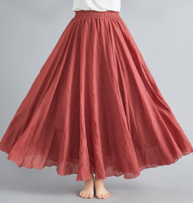 Levoire | Jupe En Coton Taille Haute Jupe Évasée Jupe Boho Rose poudré