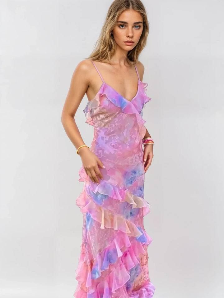 Levoire | Robe Sonntag Élégante Sans Manches Robe Avec Volants Robe Sans Dos