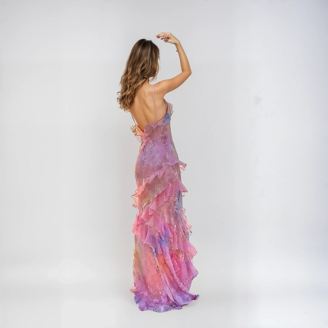 Levoire | Robe Sonntag Élégante Sans Manches Robe Avec Volants Robe Sans Dos