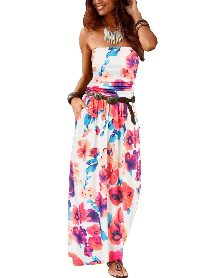 Levoire | Robe Boho Eté Bustier Robe Tube Motif floral