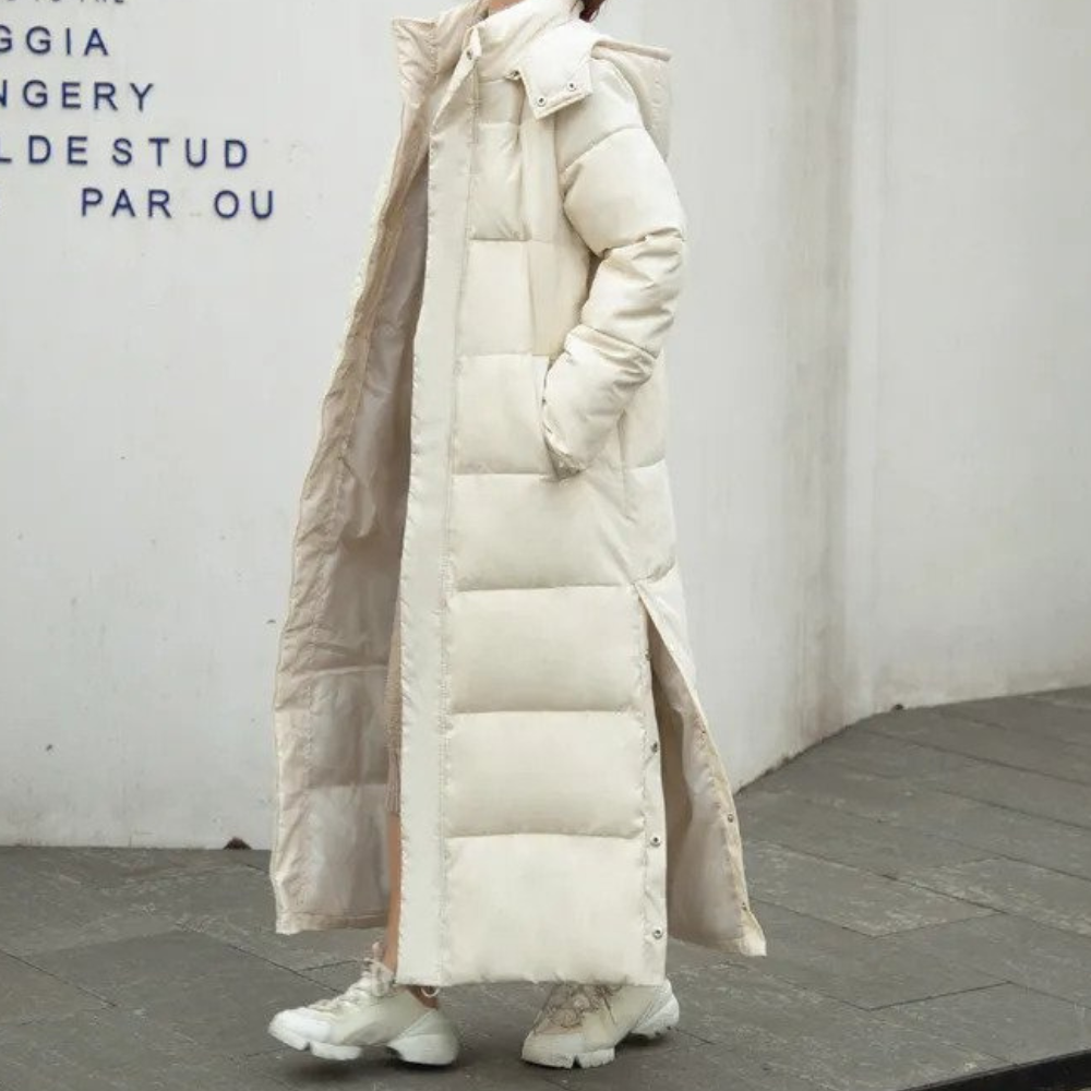 Levoire | Manteau matelassé long pour femmes pour l'hiver Beige