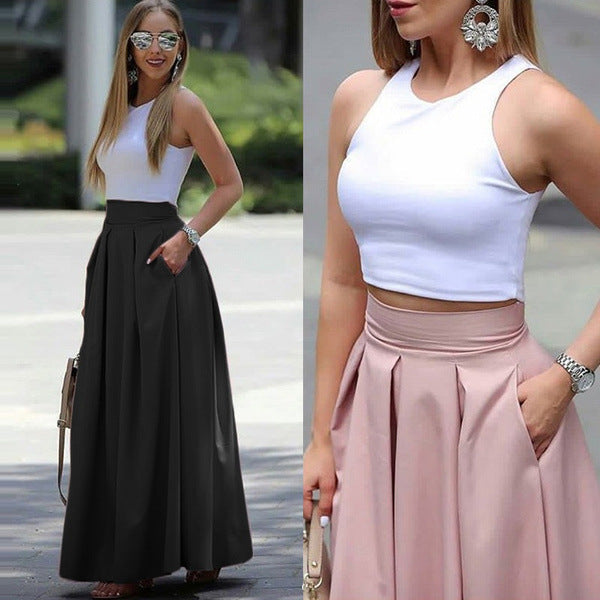Levoire | Jupe Femme À Taille Haute Et Jupe Cloches Plissée