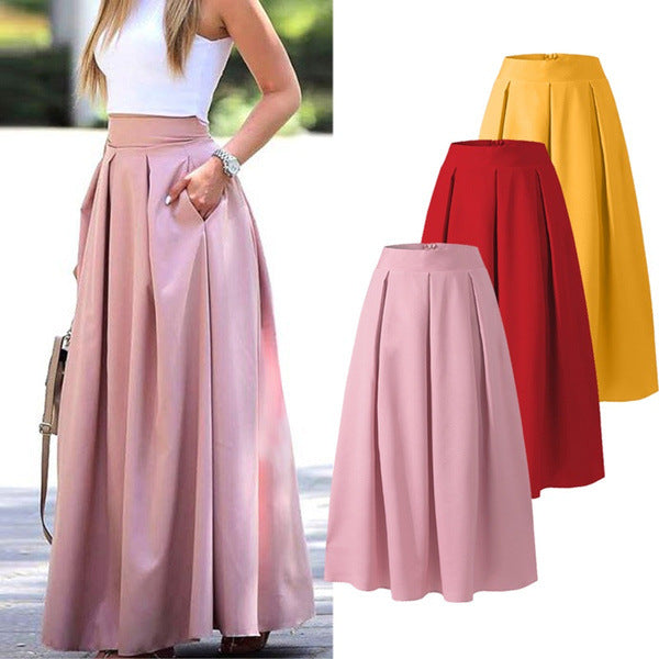 Levoire | Jupe Femme À Taille Haute Et Jupe Cloches Plissée