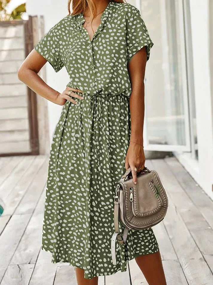 Levoire | Robe D'Été Midi Style Bohémien Vert