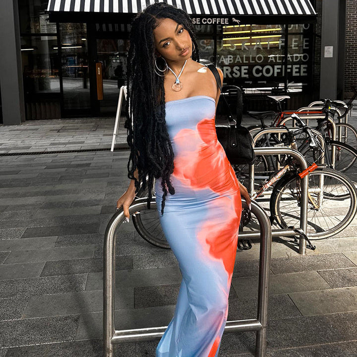 Levoire | Robe Maxi Sans Bretelles Avec Imprimé Floral