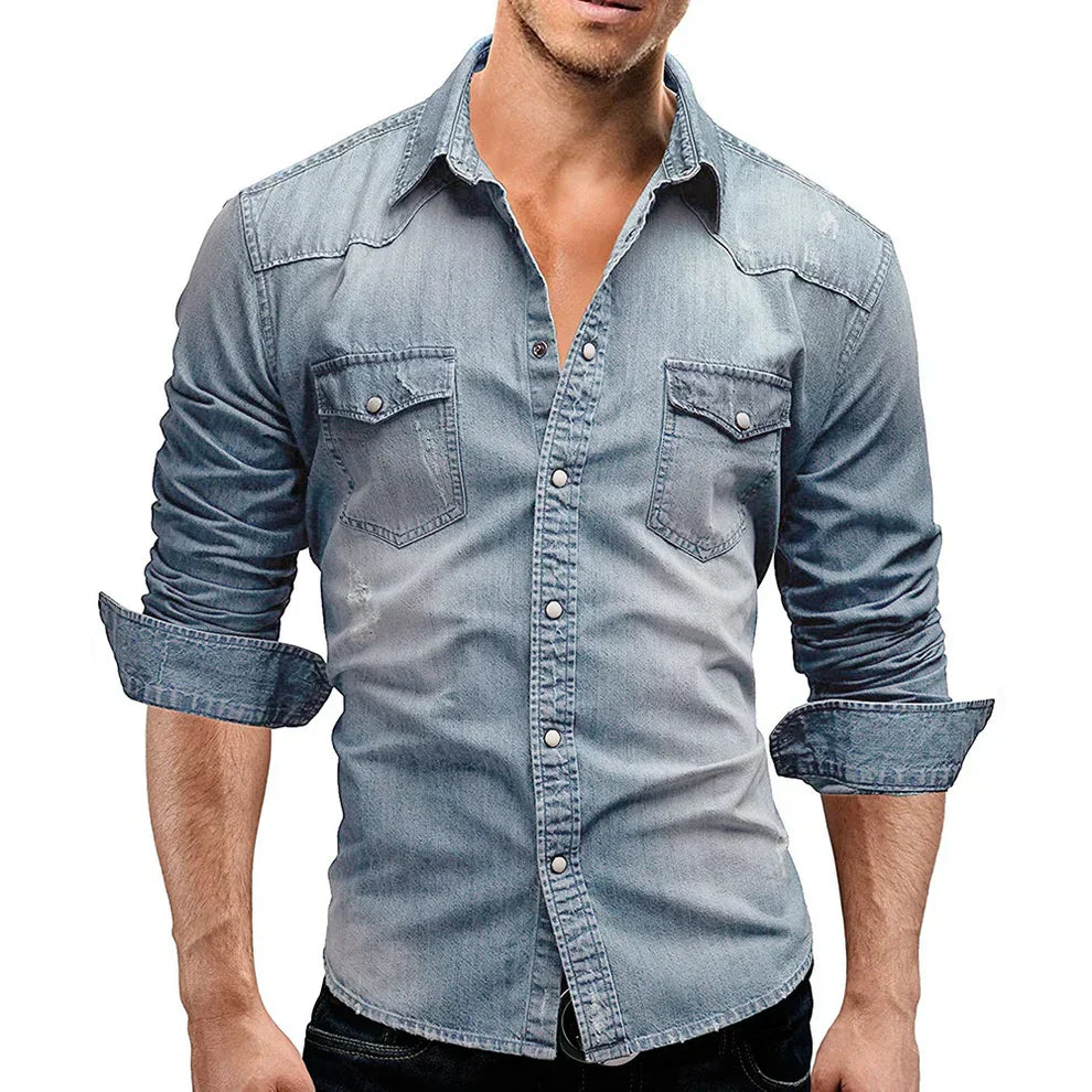 Levoire | Chemise En Denim Pour Hommes Bleu clair