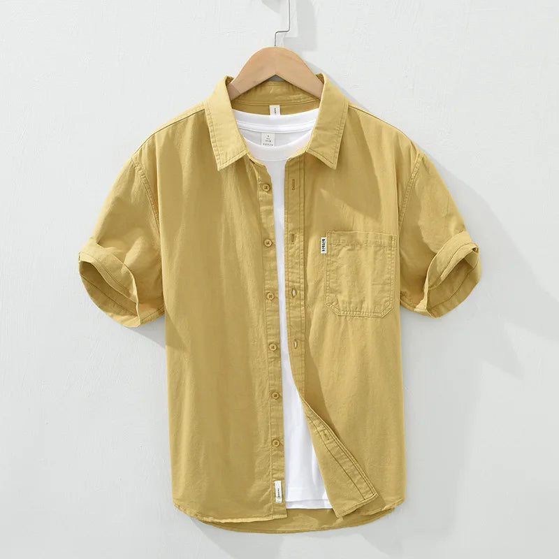 Levoire | Chemise D'Ete Decontracte Hommes Jaune
