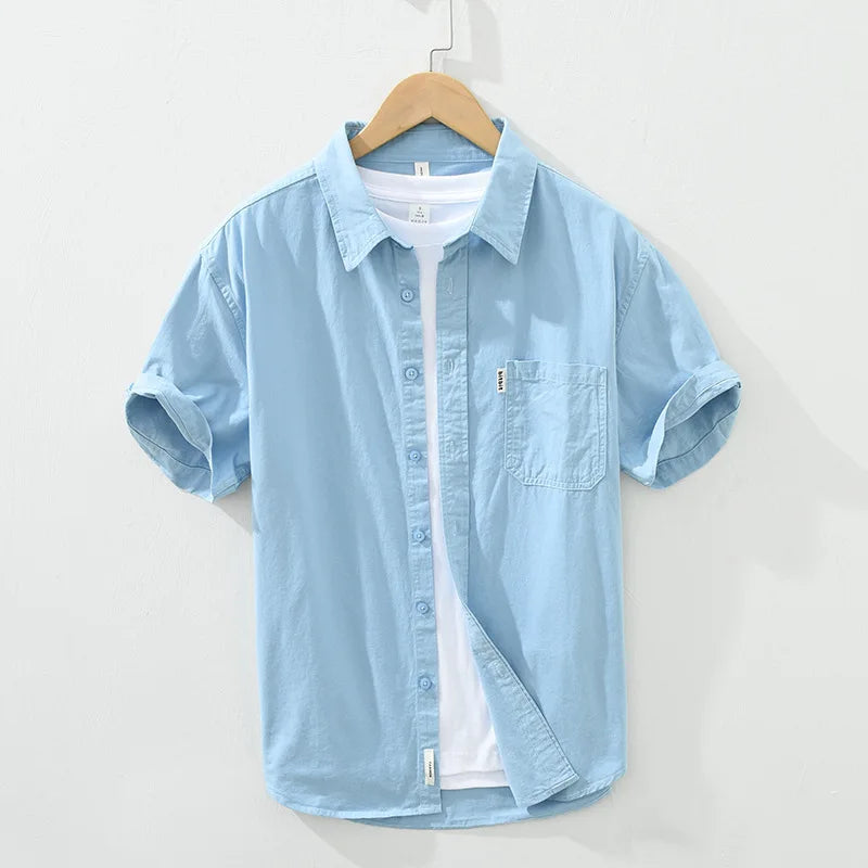 Levoire | Chemise D'Ete Decontracte Hommes Bleu