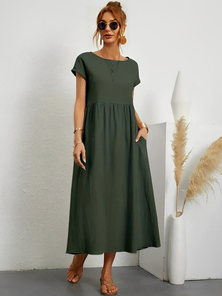Levoire | Robe D'Été En Coton Vaviseva Avec Une Coupe Confortable Pour Les Temps Chauds Vert olive