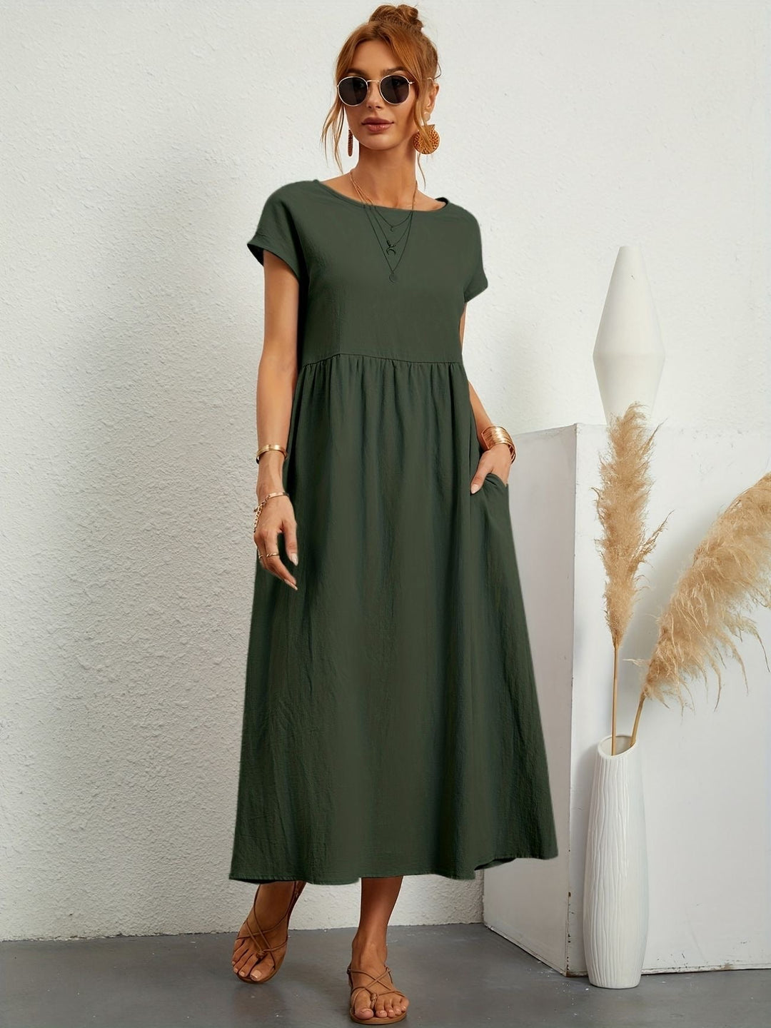 Levoire | Robe De Loisirs Confortable Fr Femmes vert armée
