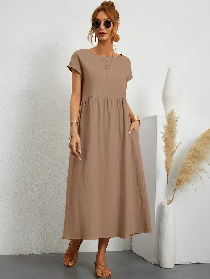 Levoire | Robe D'Été En Coton Vaviseva Avec Une Coupe Confortable Pour Les Temps Chauds Khaki